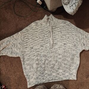 Women's Gray Aeirie Offline Sweater with Quarter Zip, Size Large